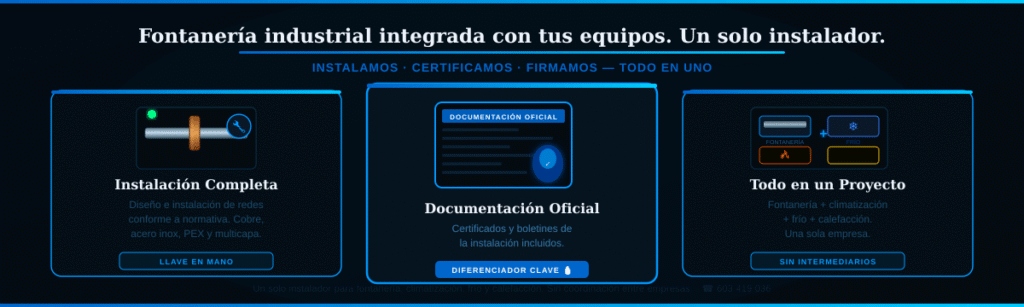 fontanería industrial integrada Guipúzcoa MARCFRIG instalador