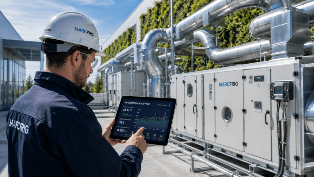 Sistema HVAC industrial de alta eficiencia diseñado para reducir el consumo energético en empresas