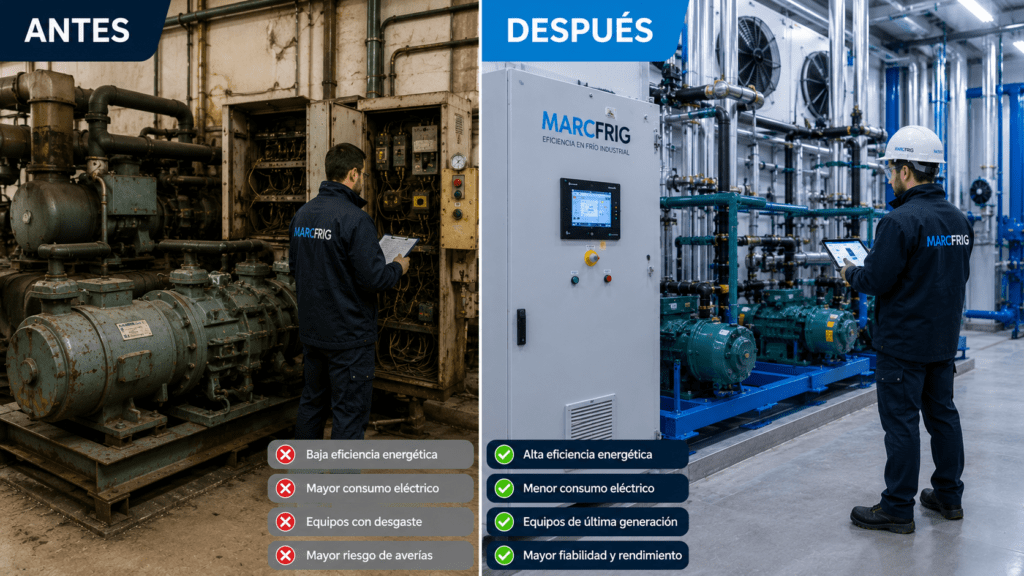 renovación de instalación frigorífica industrial